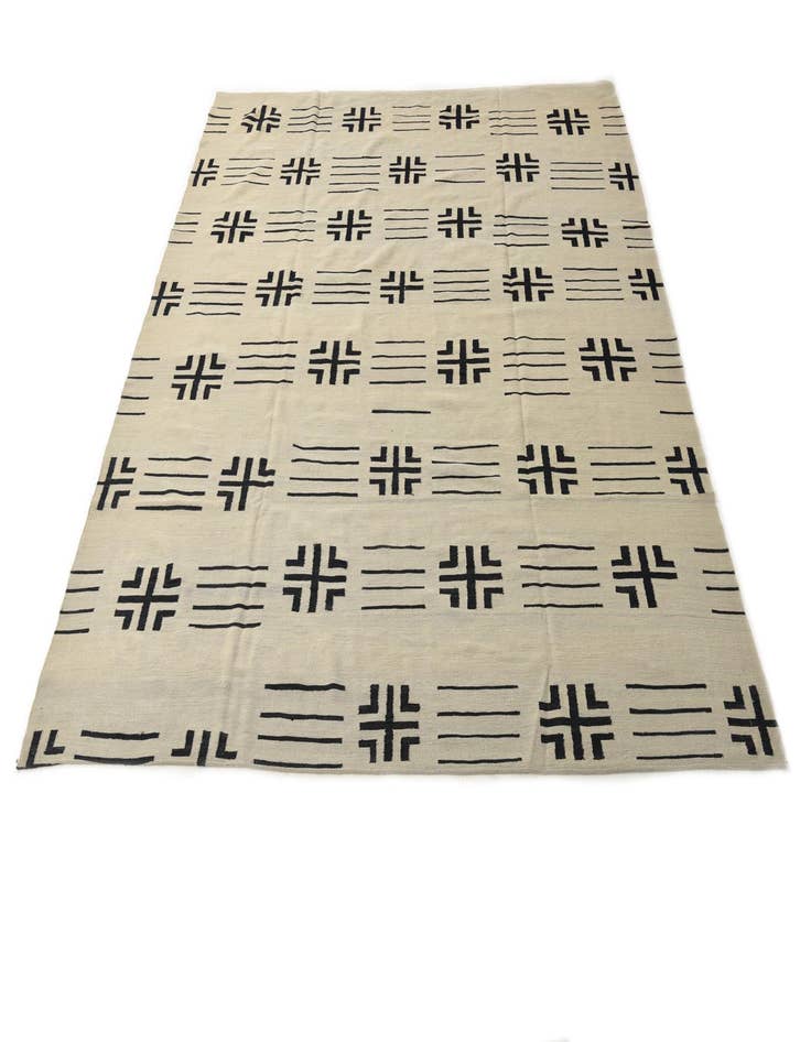 Detail image of  8' 4 x 9' 6  Hand Woven Kilim Modern Wool Rug