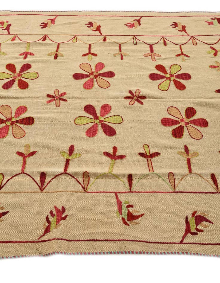 Detail image of  5' 9 x 7' 7  Hand Woven Kilim Modern Wool Rug