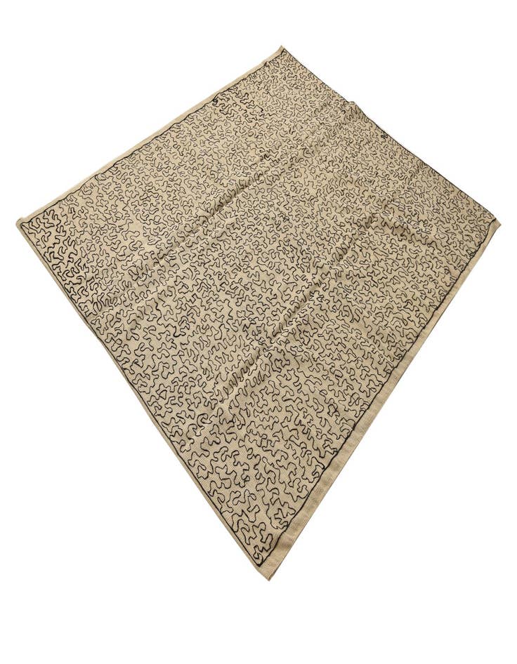 Detail image of  4' 10 x 6'  Hand Woven Kilim Modern Wool Rug