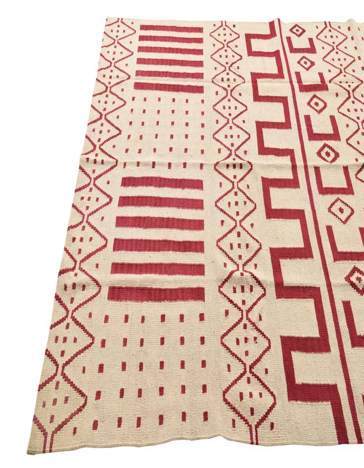 Detail image of  6' x 7' 9  Hand Woven Kilim Modern Wool Rug