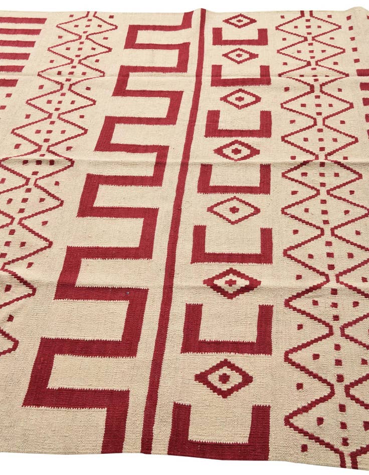 Detail image of  6' x 7' 9  Hand Woven Kilim Modern Wool Rug