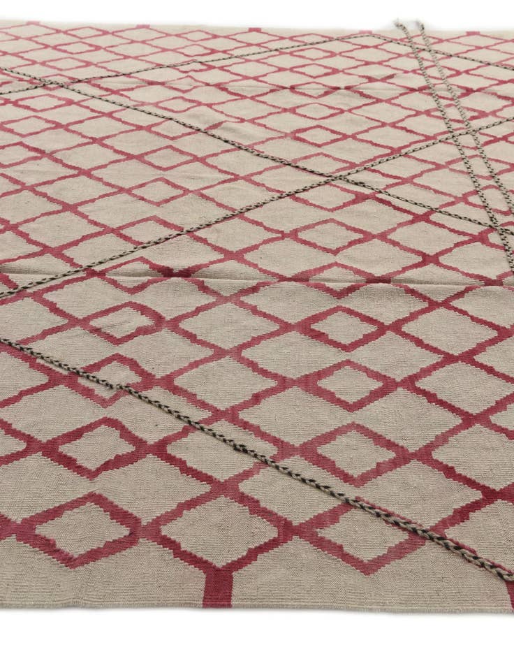 Detail image of  8' 6 x 9' 7  Hand Woven Kilim Modern Wool Rug