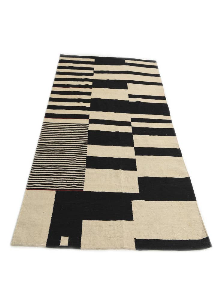 Detail image of  4' 10 x 6' 5  Hand Woven Kilim Modern Wool Rug