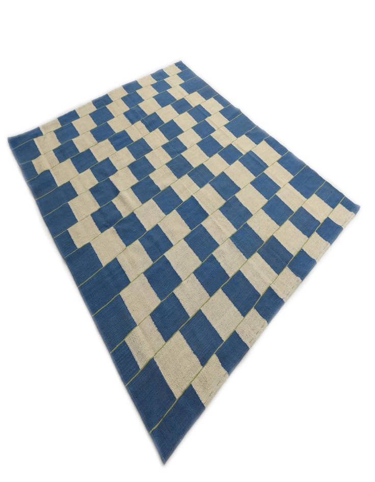 Detail image of  6' 4 x 7' 2  Hand Woven Kilim Modern Wool Rug