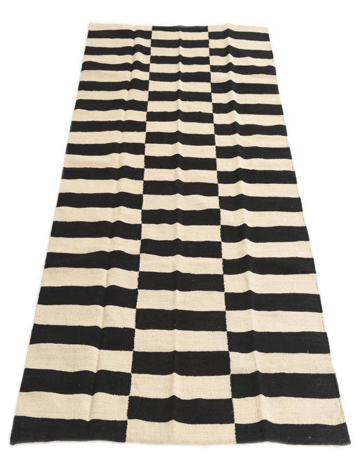 Detail image of  4' 2 x 6'  Hand Woven Kilim Modern Wool Rug