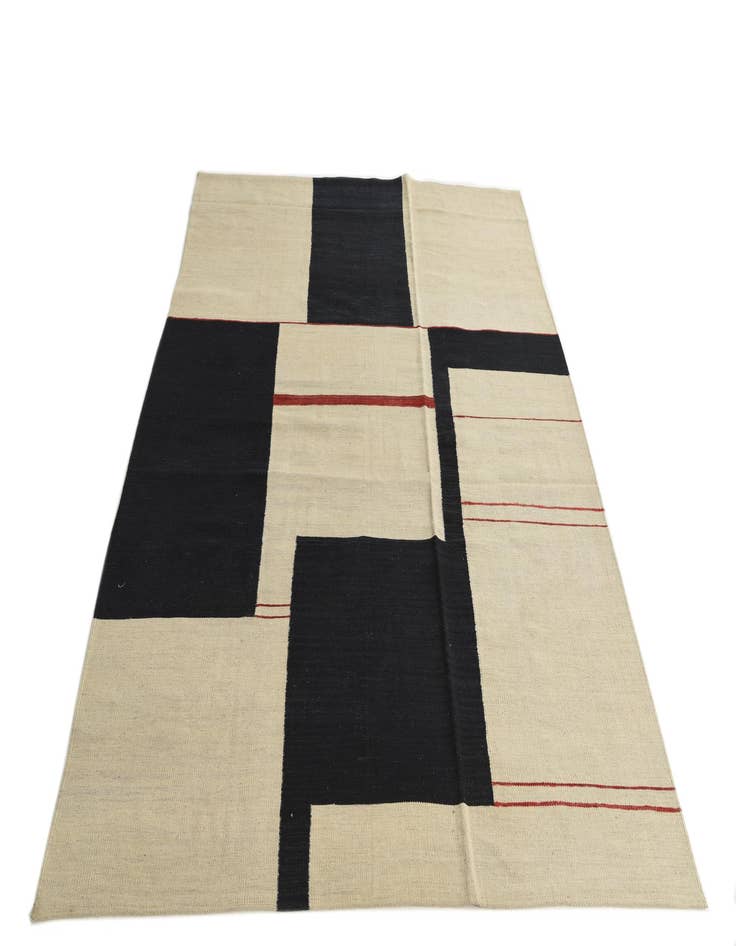 Detail image of  6' x 7' 8  Hand Woven Kilim Modern Wool Rug