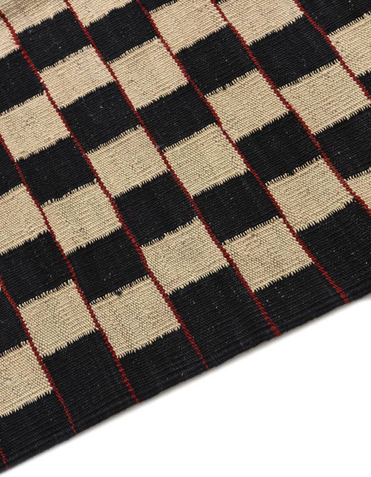 Detail image of  4' 10 x 6' 2  Hand Woven Kilim Modern Wool Rug