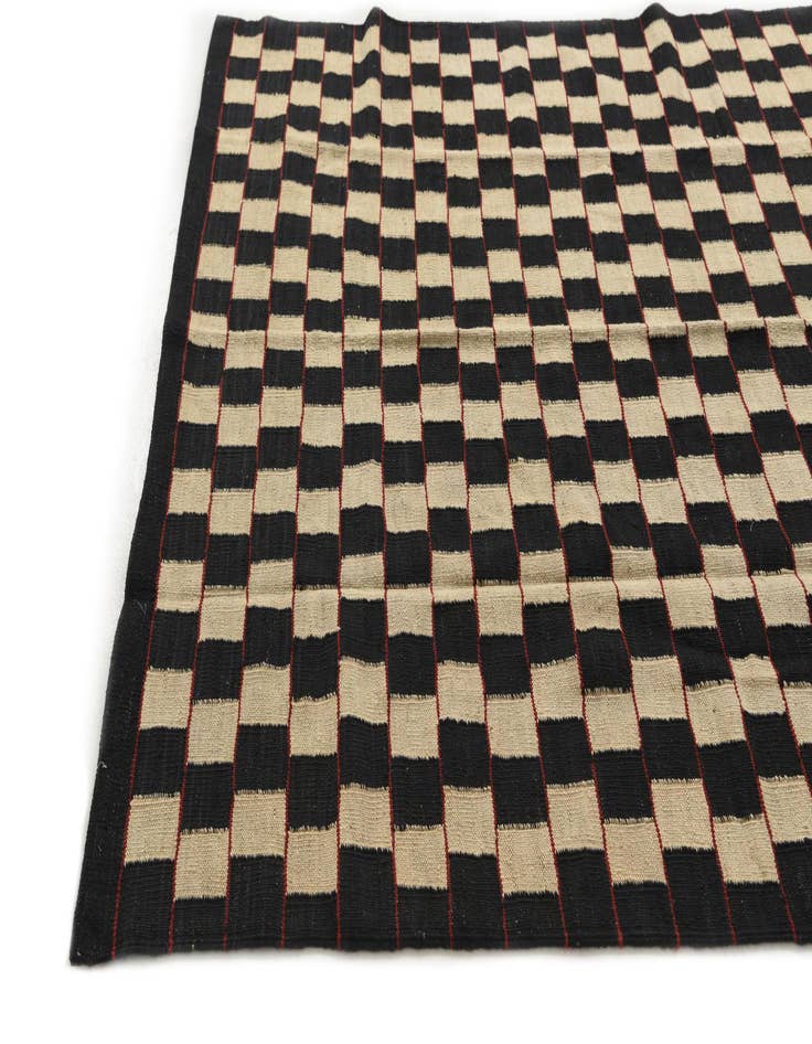 Detail image of  5' x 6' 3  Hand Woven Kilim Modern Wool Rug