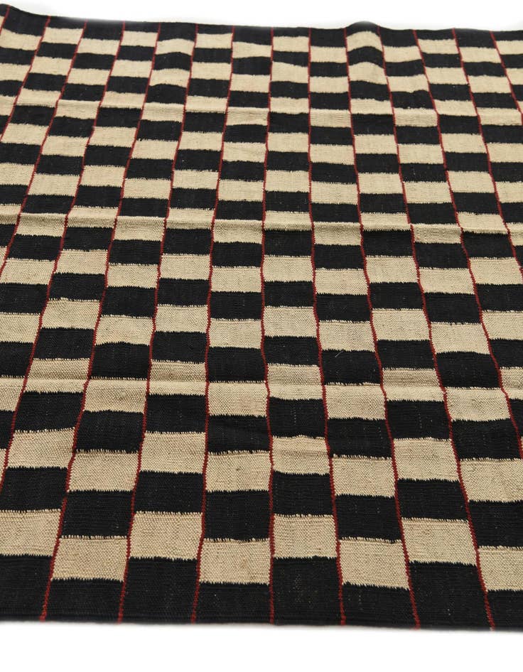 Detail image of  5' x 6' 3  Hand Woven Kilim Modern Wool Rug