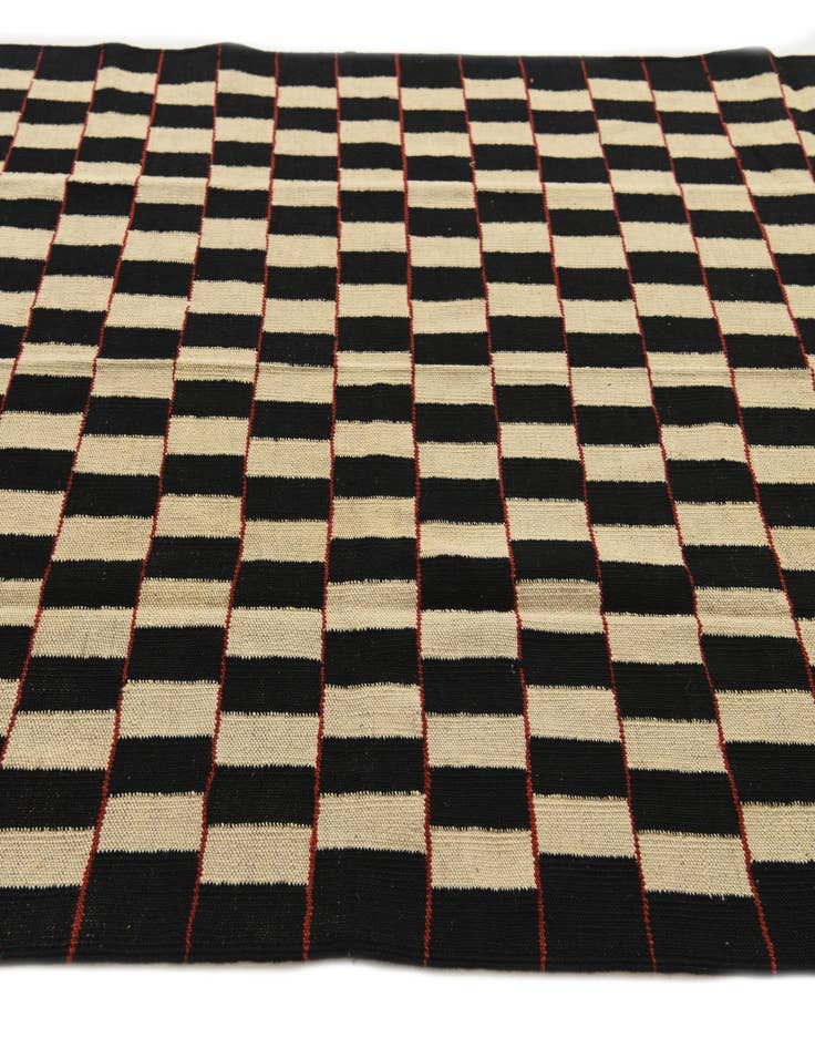 Detail image of  4' 9 x 6' 4  Hand Woven Kilim Modern Wool Rug