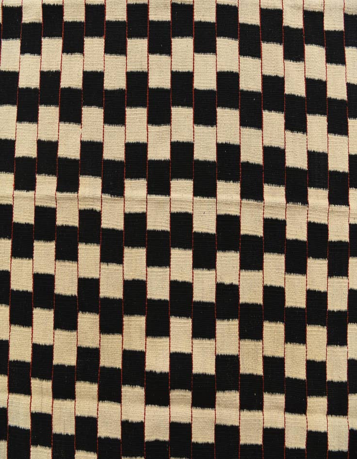 Detail image of  4' 9 x 6' 4  Hand Woven Kilim Modern Wool Rug