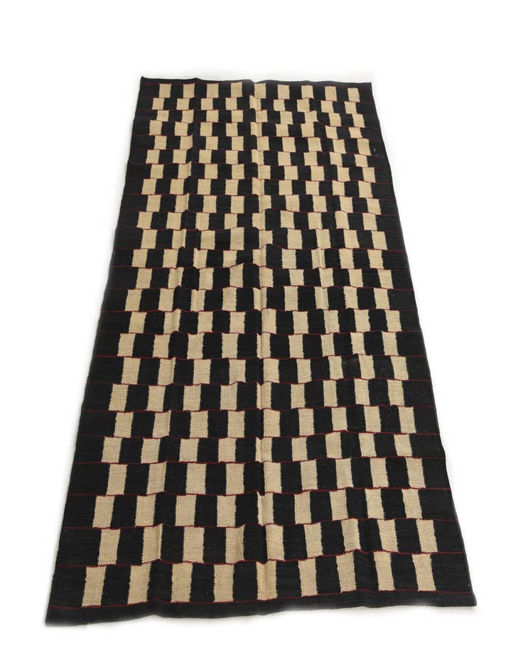 Detail image of  4' 3 x 5' 8  Hand Woven Kilim Modern Wool Rug