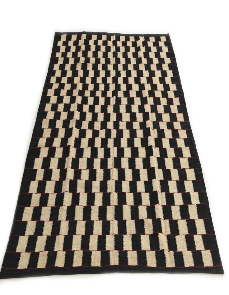 Detail image of  5' x 6' 3  Hand Woven Kilim Modern Wool Rug