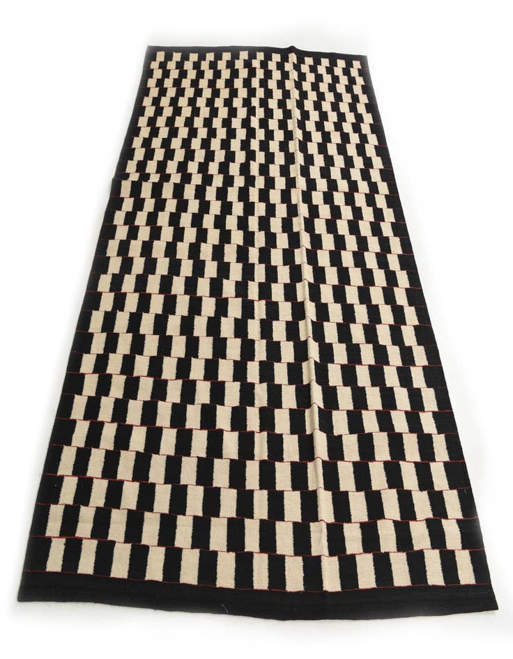 Detail image of  5' 8 x 7' 8  Hand Woven Kilim Modern Wool Rug