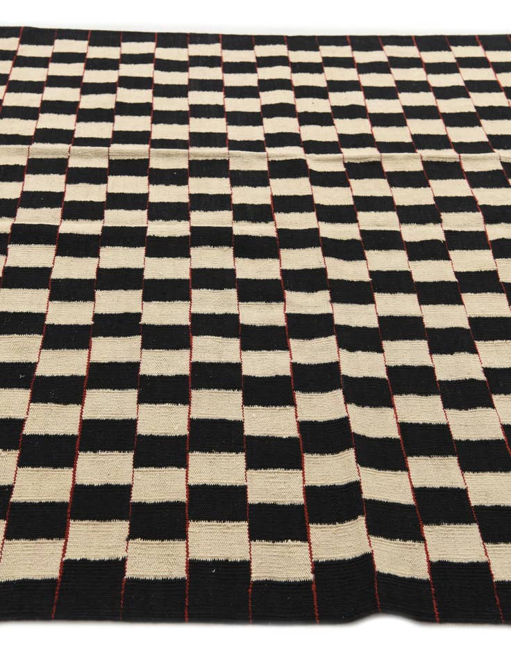 Detail image of  5' 8 x 7' 8  Hand Woven Kilim Modern Wool Rug