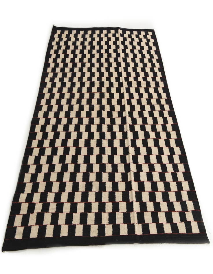 Detail image of  5' 8 x 7' 8  Hand Woven Kilim Modern Wool Rug