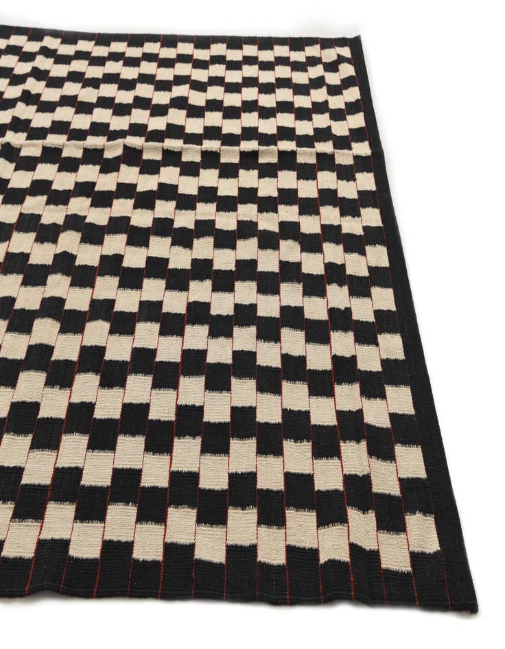 Detail image of  5' 8 x 7' 8  Hand Woven Kilim Modern Wool Rug