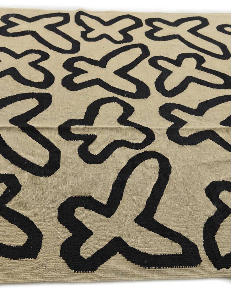 Detail image of  6' x 8'  Hand Woven Kilim Modern Wool Rug