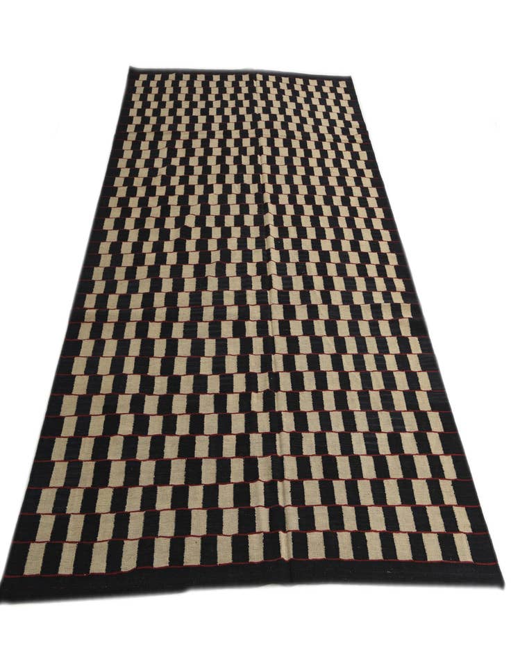 Detail image of  6' 9 x 9' 3  Hand Woven Kilim Modern Wool Rug