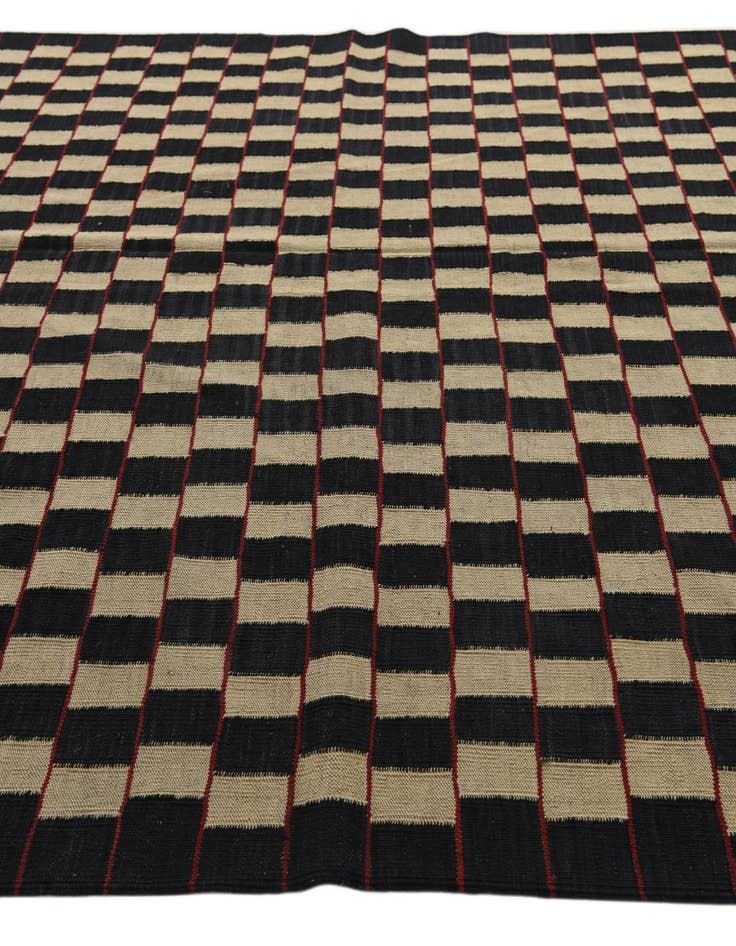 Detail image of  6' 9 x 9' 3  Hand Woven Kilim Modern Wool Rug