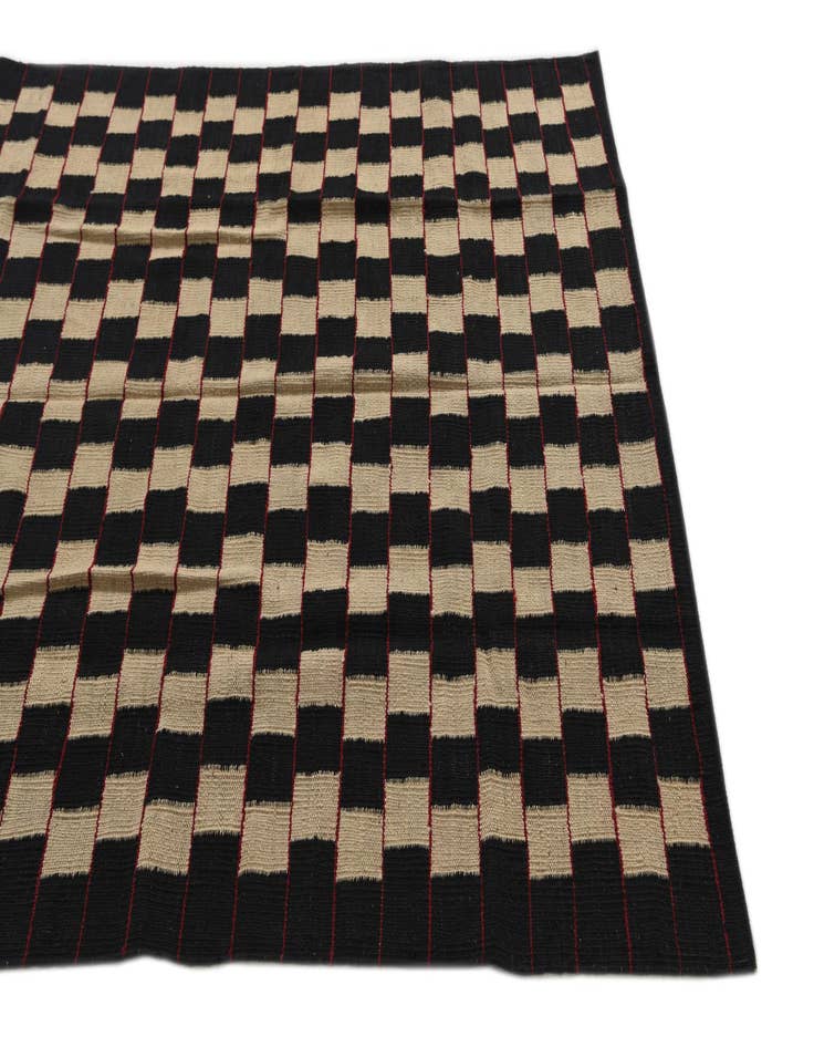 Detail image of  4' 2 x 5' 9  Hand Woven Kilim Modern Wool Rug