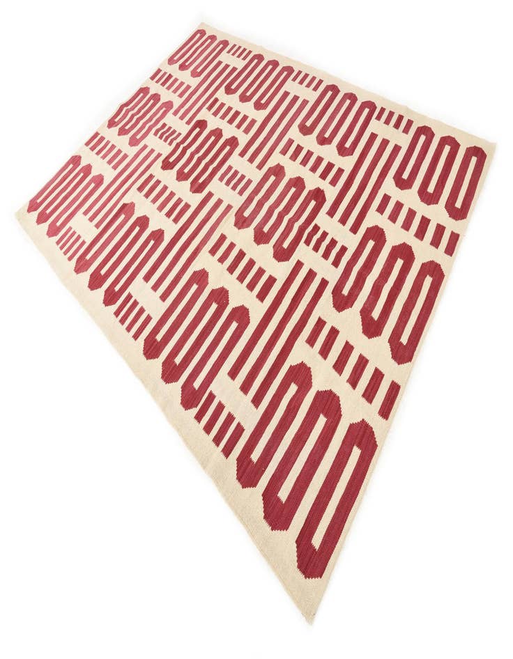 Detail image of  5' 9 x 7' 9  Hand Woven Kilim Modern Wool Rug