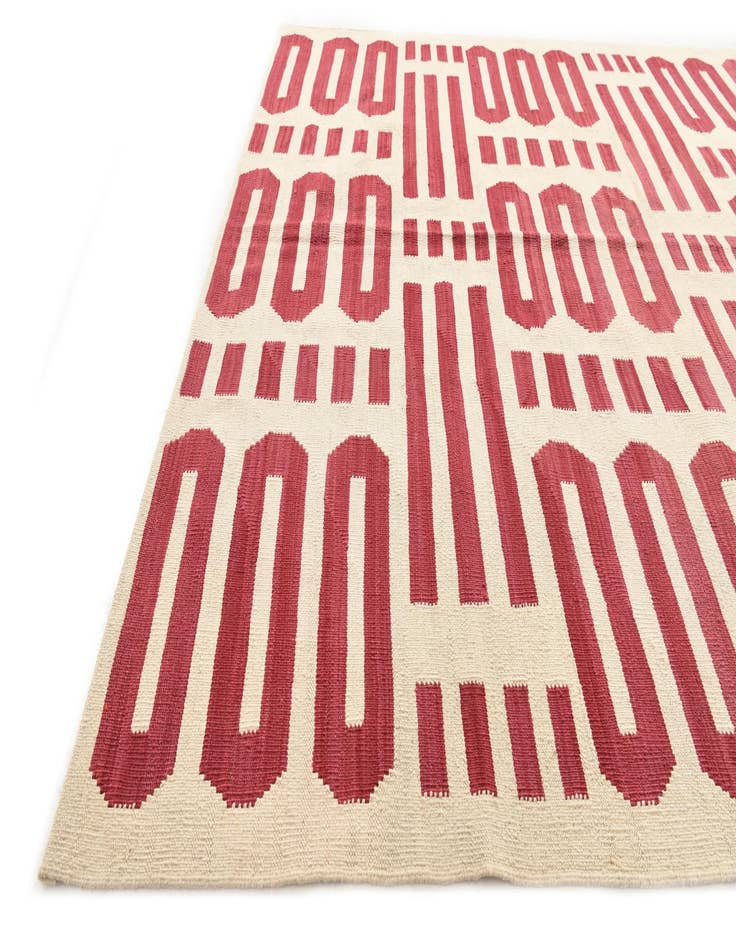 Detail image of  5' 9 x 7' 9  Hand Woven Kilim Modern Wool Rug