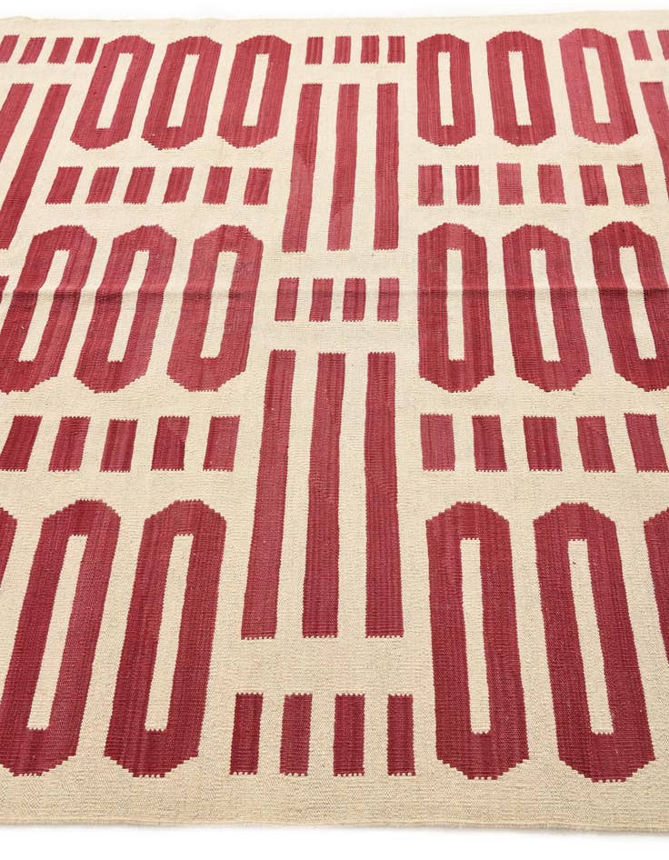 Detail image of  5' 9 x 7' 9  Hand Woven Kilim Modern Wool Rug