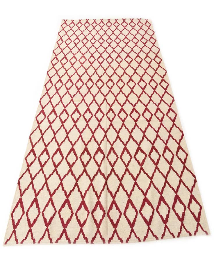 Detail image of  7' x 9' 6  Hand Woven Kilim Modern Wool Rug