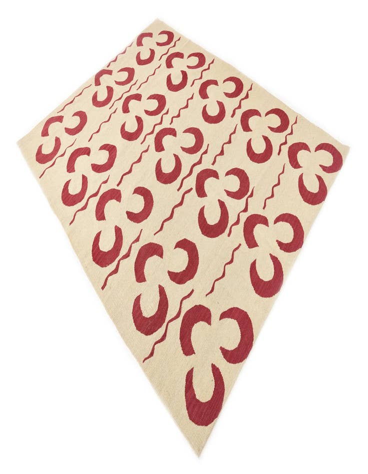 Detail image of  5' 1 x 6' 6  Hand Woven Kilim Modern Wool Rug