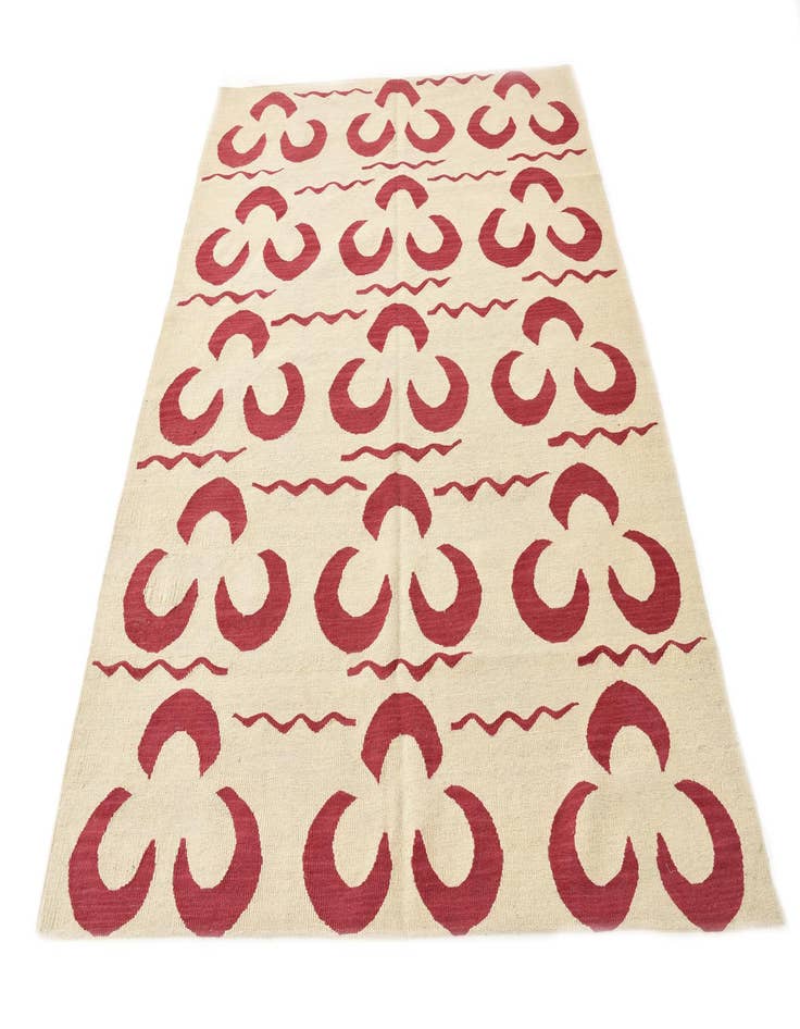 Detail image of  5' 1 x 6' 6  Hand Woven Kilim Modern Wool Rug