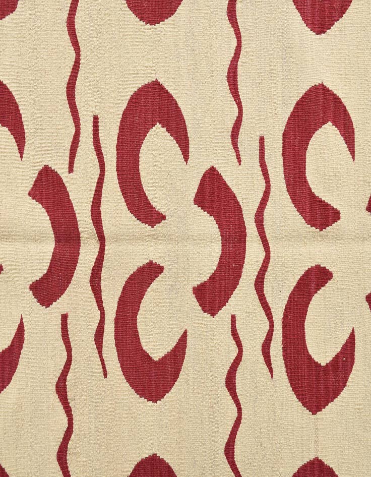 Detail image of  5' 1 x 6' 6  Hand Woven Kilim Modern Wool Rug