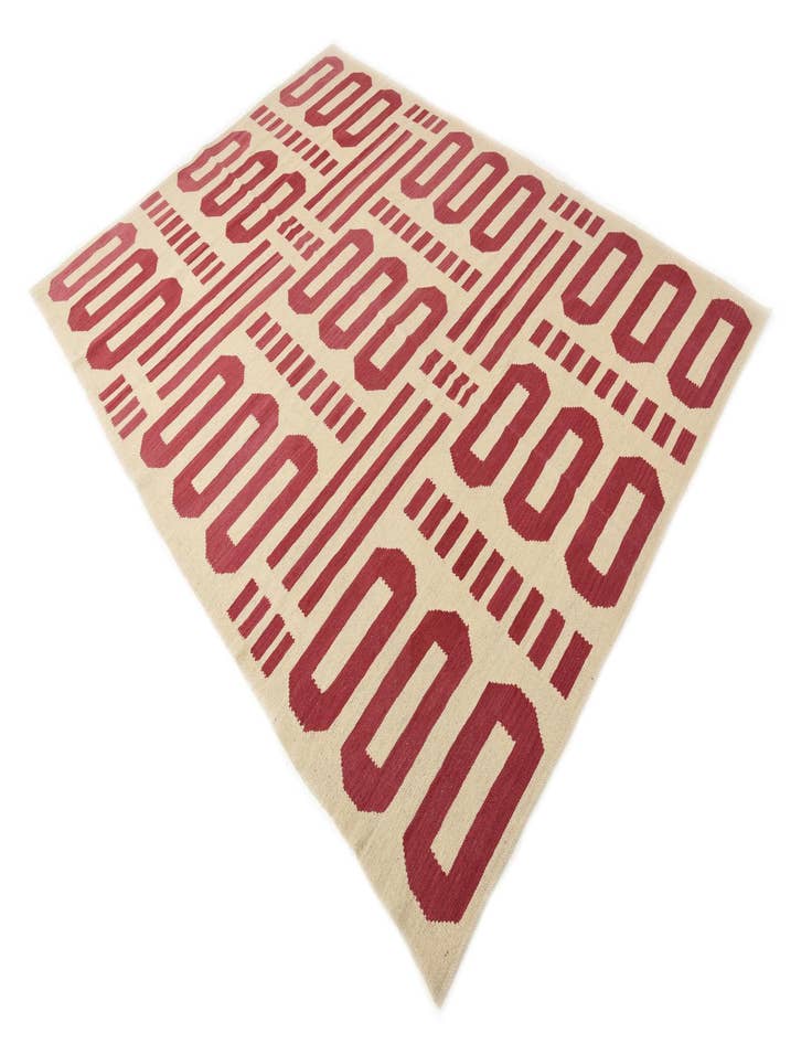 Detail image of  5' 10 x 8'  Hand Woven Kilim Modern Wool Rug