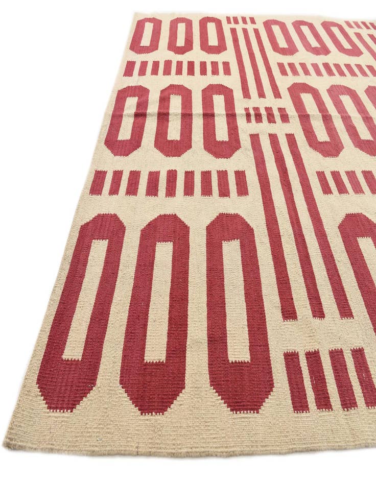 Detail image of  5' 10 x 8'  Hand Woven Kilim Modern Wool Rug