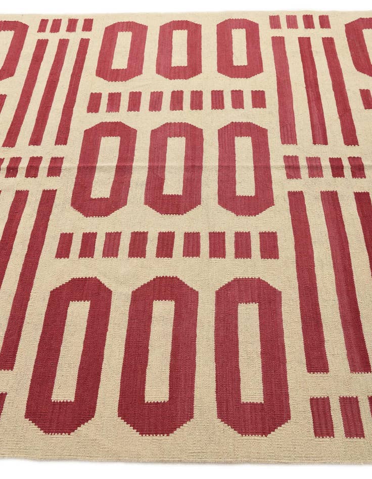 Detail image of  5' 10 x 8'  Hand Woven Kilim Modern Wool Rug