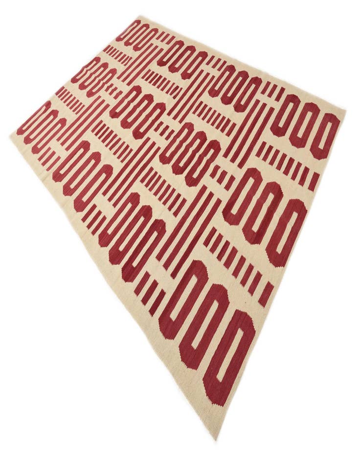 Detail image of  6' 5 x 9' 6  Hand Woven Kilim Modern Wool Rug