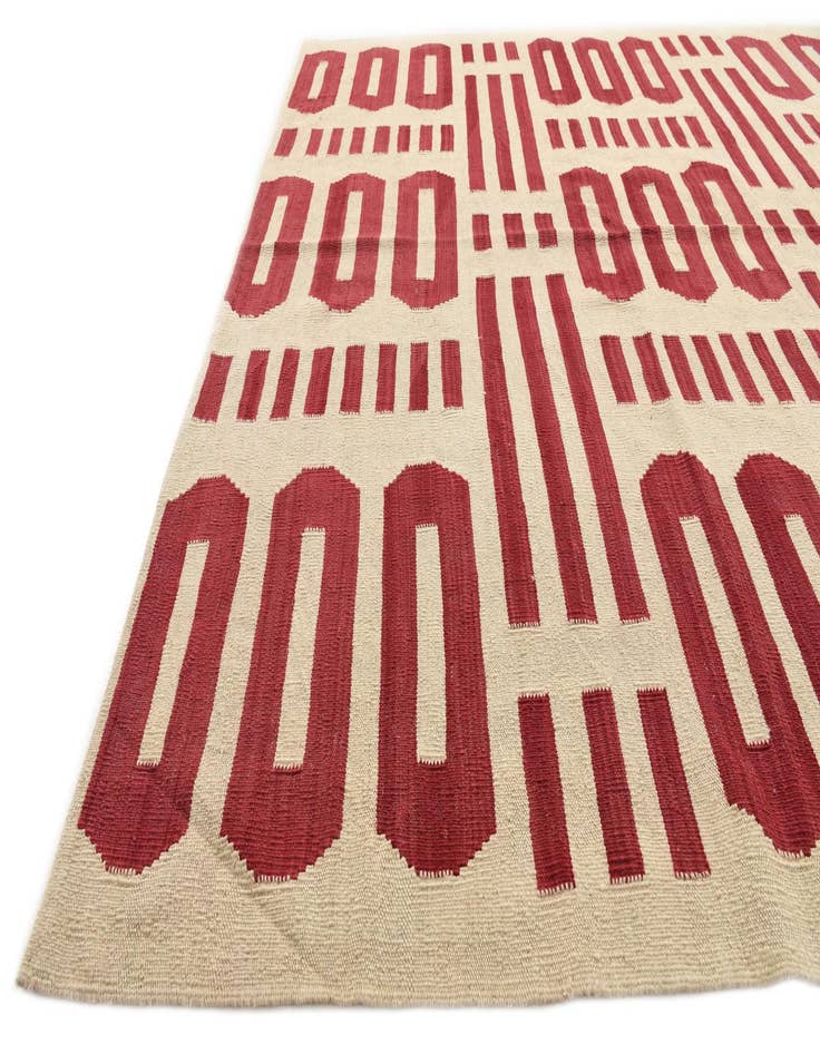 Detail image of  6' 5 x 9' 6  Hand Woven Kilim Modern Wool Rug