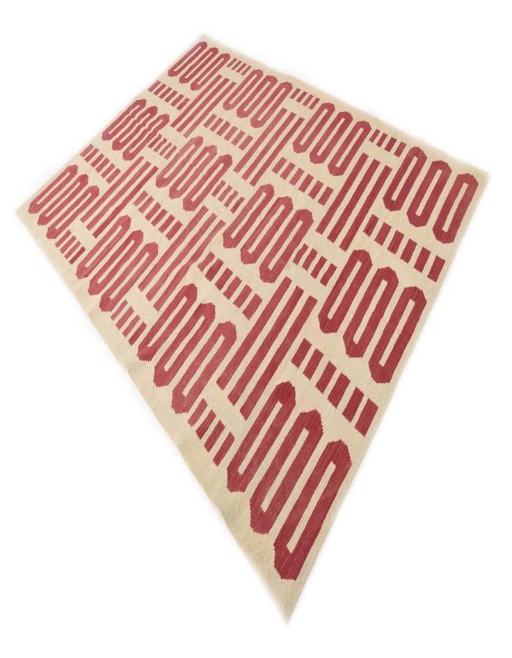 Detail image of  5' 8 x 7' 8  Hand Woven Kilim Modern Wool Rug