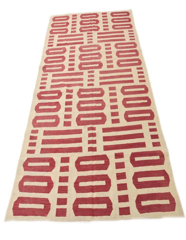 Detail image of  5' 8 x 7' 8  Hand Woven Kilim Modern Wool Rug