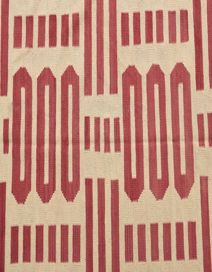 Detail image of  5' 8 x 7' 8  Hand Woven Kilim Modern Wool Rug
