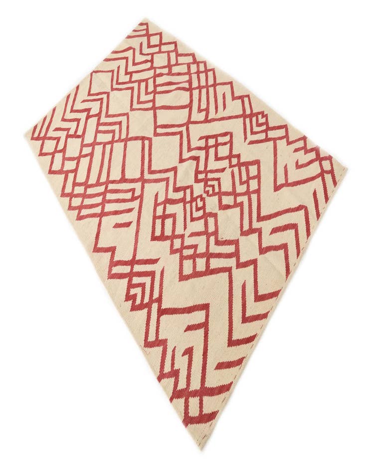 Detail image of  4' 2 x 6' 2  Hand Woven Kilim Modern Wool Rug