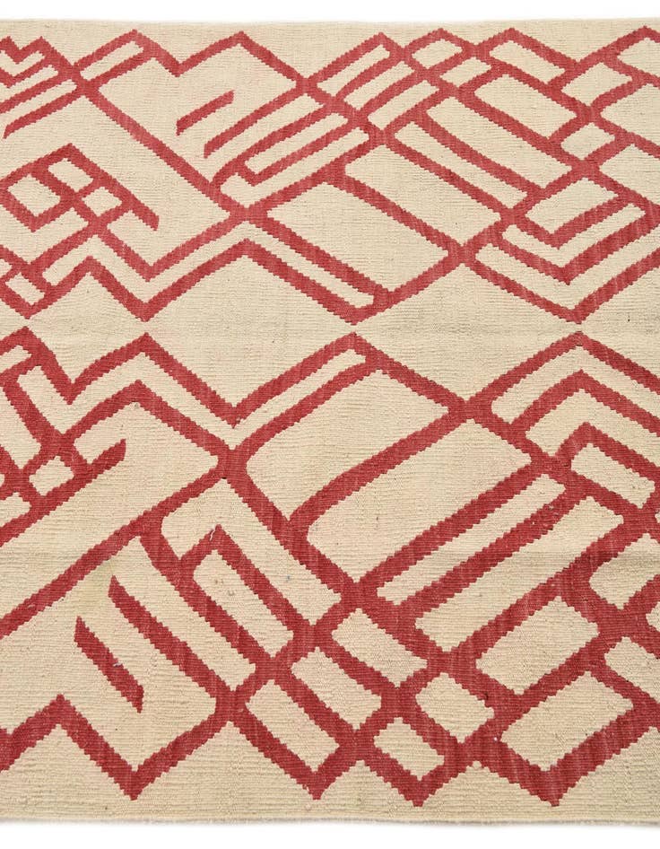 Detail image of  4' 2 x 6' 2  Hand Woven Kilim Modern Wool Rug