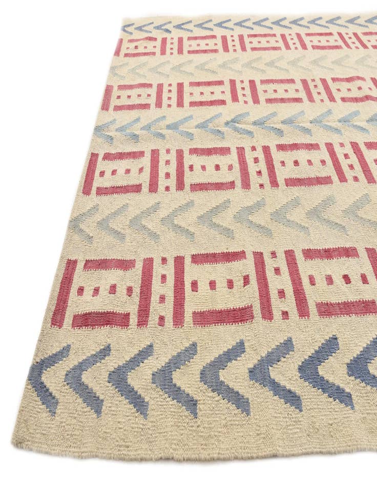 Detail image of  5' x 6' 5  Hand Woven Kilim Modern Wool Rug