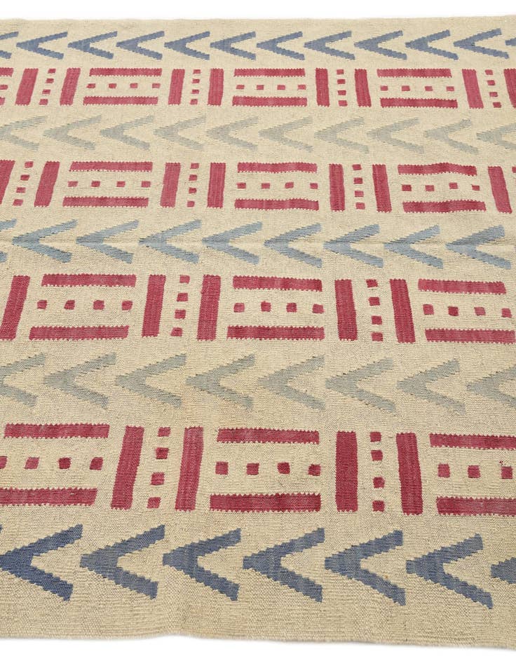 Detail image of  5' x 6' 5  Hand Woven Kilim Modern Wool Rug