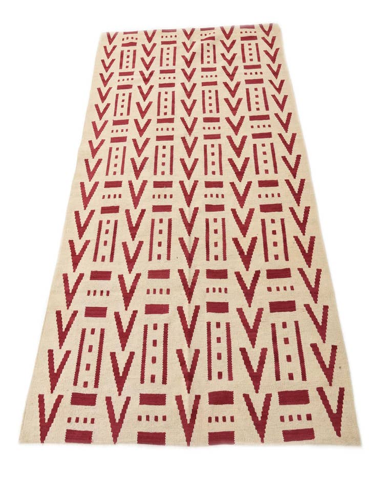 Detail image of  5' 2 x 6' 5  Hand Woven Kilim Modern Wool Rug