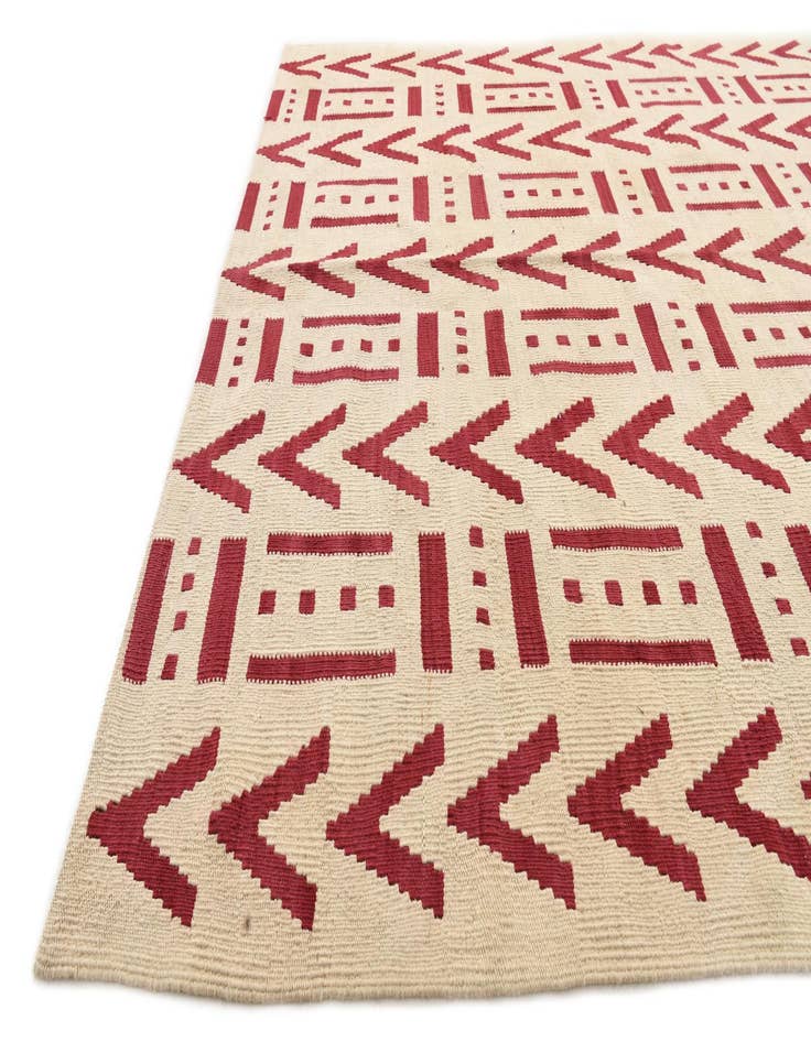 Detail image of  5' 2 x 6' 5  Hand Woven Kilim Modern Wool Rug