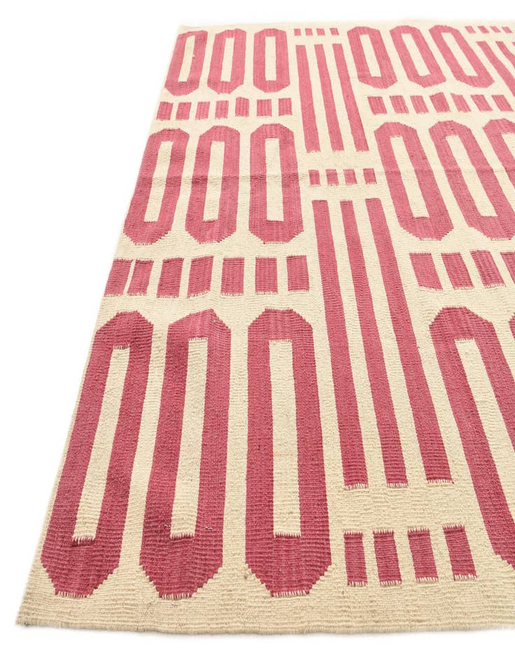 Detail image of  5' 1 x 6' 8  Hand Woven Kilim Modern Wool Rug