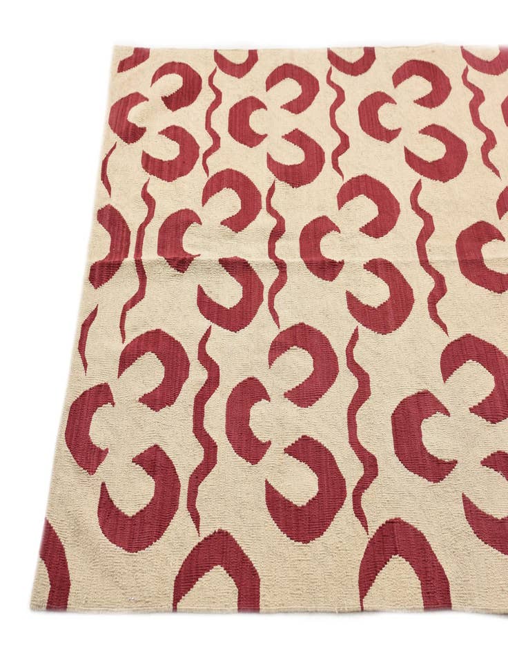 Detail image of  5' x 6' 7  Hand Woven Kilim Modern Wool Rug