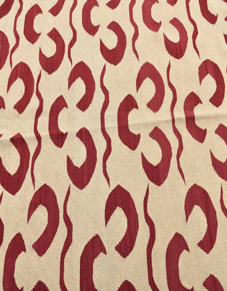 Detail image of  5' x 6' 7  Hand Woven Kilim Modern Wool Rug