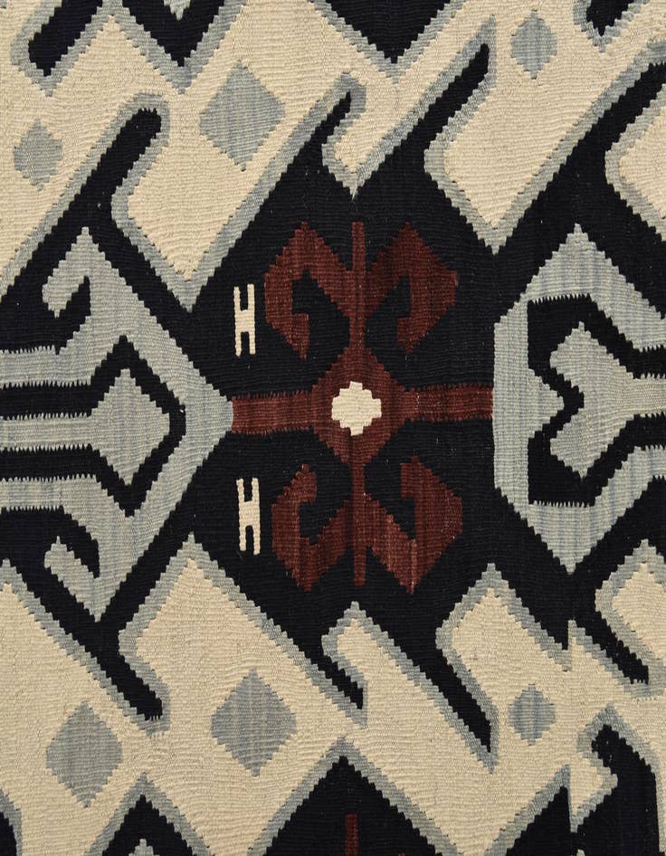Detail image of  6' x 8'  Hand Woven Kilim Modern Wool Rug